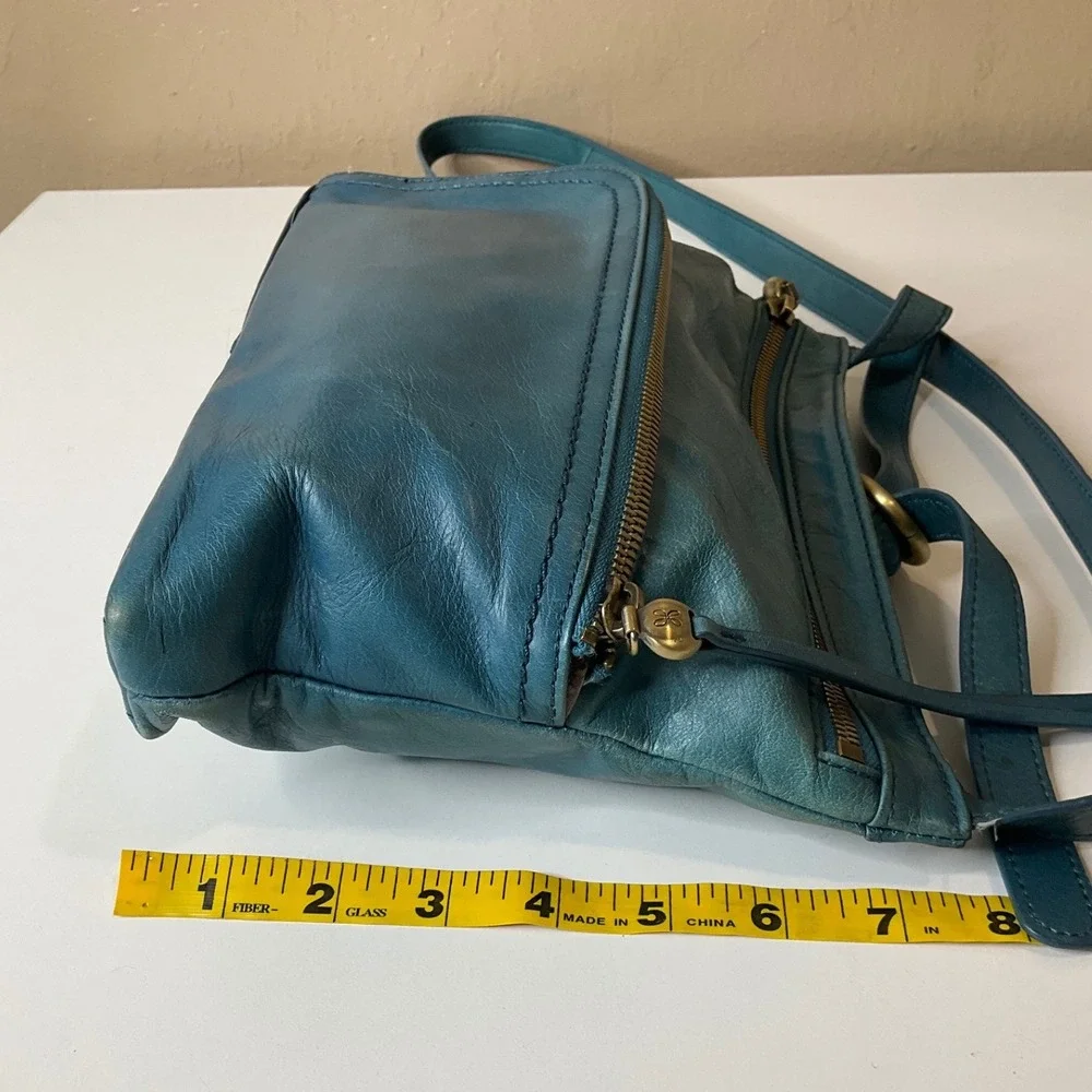 Vintage Hobo Leather Crossbody Shoulder Bag Purse Blue Boho Hippie Y2K Casual